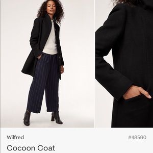 Wilfred Cocoon Coat, Blk (Size S) Wool-Cashmere